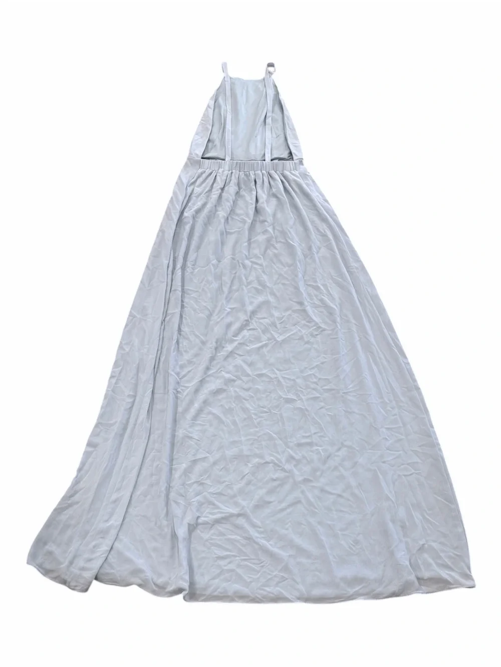 Show Me Your Mimi Light Blue Chiffon Maxi Amanda Halter Dress M